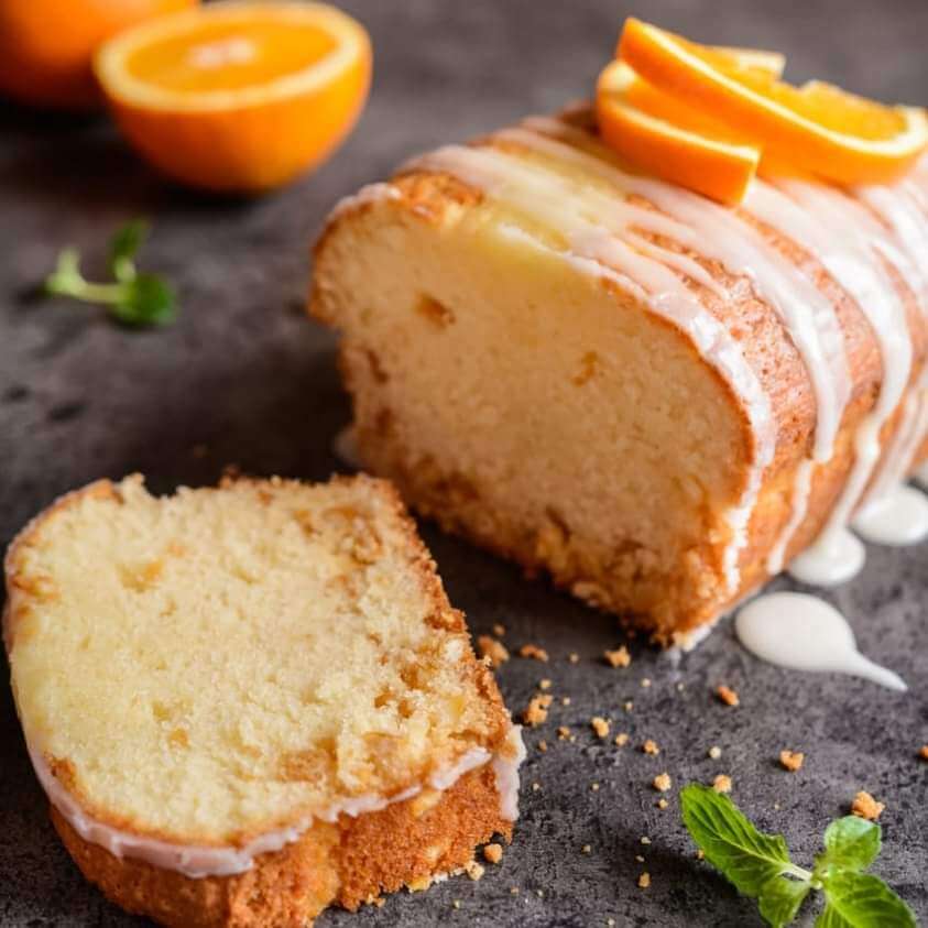 Orange cake with glaze